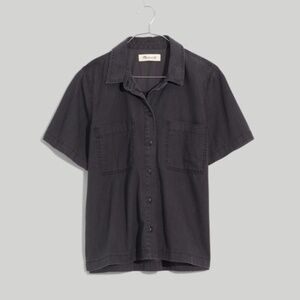 Men’s Madewell Denim Short-Sleeve Button-Up Shirt in Lunar Wash